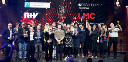 Gruppenfoto Gewinner:innen der goldenen Blogger 2023